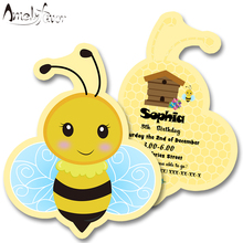 Suministros de invitación con temática de insectos y abejas, decoraciones para fiestas, eventos de cumpleaños personalizados, amarillo y negro 2024 - compra barato