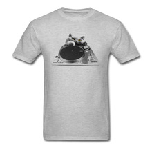 Camiseta de algodón con estampado de gato para hombre, camisa de estilo Hip Hop, Vintage, con estampado de disco, quiero reproducir música, 2018 2024 - compra barato