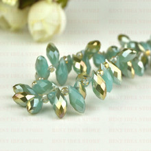 Sale Price!100pcs 6x12mm Green Brown Plating Briolette Pendants Waterdrop Crystal Glass Jewelry Loose Teardrop Beads DIY 2024 - buy cheap