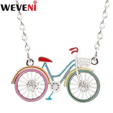 Женское Ожерелье-чокер WEVENI, массивное ожерелье в форме велосипеда с металлической цепочкой и эмалью, модные аксессуары 2024 - купить недорого