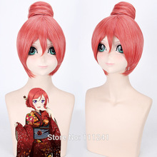 Love Live! School Idol Project Nishikino Maki Yukata Ver Red Cosplay Wig + Wig Cap 2024 - buy cheap