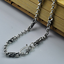 FNJ-Cadena de eslabones en espiral de plata 925 para fabricación de joyas, collar de mujer de plata tailandesa S925 Original, ancho de 4mm, nueva moda 2024 - compra barato