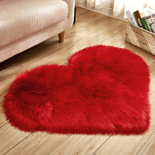 Living room/bedroom Love Heart Rugs Artificial Wool Sheepskin Hairy Carpet Faux Floor Mat Fur Plain Fluffy Soft Area Rug Capetes 2024 - buy cheap