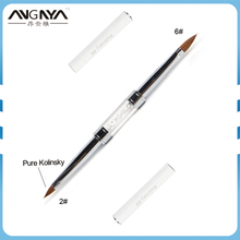 ANGNYA Double End 2#6# Pure Kolinsky Sable Brush Acrylic Nail Art Brush Crystal Handle DIY Manicure Nail Tip Image Drawing Tool 2024 - buy cheap