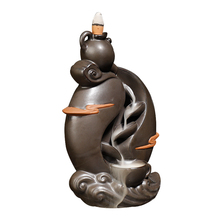 Handmade Zen Incense Burner FengShui Waterfall Ceramics Home Decor +10Pcs Incense Cones-14*8.5*18cm 2024 - buy cheap