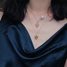 MAA-OE мода раковины ожерелье с искусственным жемчугом для женщин Бохо золото ожерелье s & Подвески 2019 Винтаж простые ювелирные изделия 2024 - купить недорого
