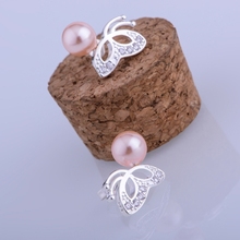 Silver Plated  earrings , Silver Plated fashion jewelry , pink butterfly bead /cdwakvda dveammla LQ-E017 2024 - buy cheap