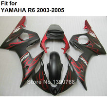 Carenagens de plástico alta qualidade para yamaha yzf r6 2003 2004 2005 chamas vermelhas preto carenagem da motocicleta kit yzfr6 03 04 05 bc35 2024 - compre barato