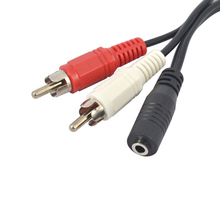 Universal 3.5mm Stereo Audio Female Jack to 2 RCA Male Socket to Headphone 3.5 Y Adapter Cable 2024 - buy cheap