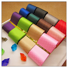 Free shipping Dot Printed Ribbon 1-1/2'' 38mm satin ribbon,12 color mixed 2024 - buy cheap