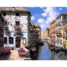 DIY PBN Arcylic Painting Venice City Pictures By Numbers On Canvas Framed Wall Pictures Art For Living Room Home Decoration 2024 - buy cheap