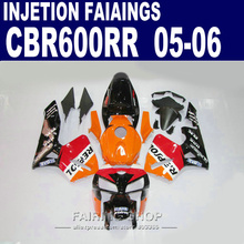 Kit de carenado para moto, set para motocicletas con diseño de REPSOL naranja, se ajusta al 100% a la Honda CBR600RR 2005-2006, l42 2024 - compra barato