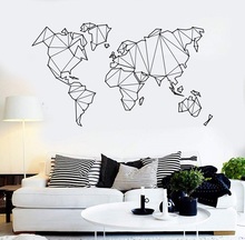 Vinyl Wall Stickers, Abstract World Map, Geographic Earth Stickers, Furniture Living Room Room Fashion Art Decoration DT10 2024 - buy cheap