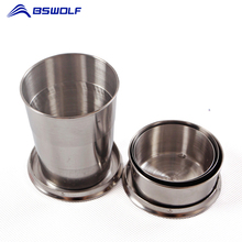 Portable Outdoor Stainless Steel Camping Hiking Telescopic Cup Folding Three Section Cups Retractable Camping Travel Cup 2024 - buy cheap