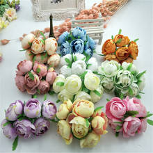 Free shipping DIY craft materials simulation bouquets of roses, hand makes New Year decoration flowers accessories 6PCS in hand 2024 - buy cheap