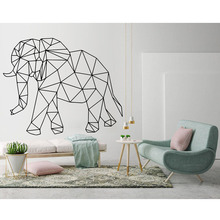 Elephant Vinyl Art Wall Decal Sticker Animal Geometric Wall Stickers Bedroom Home Ornament Office Wall Decor Removable G236 2024 - buy cheap