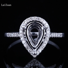 LaiZuan 10x6mm Pear Cut Semi Mount Ring Setting Sterling Silver 925 Natural Diamonds Engagement Ring For Women Gift Fine Jewelry 2024 - buy cheap