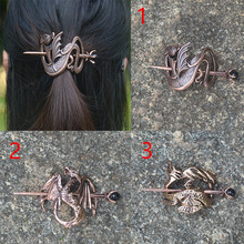 Viking Retro Viking Dragon Hairpin Magic Dragon Hair Barrette Wyvern Hair Clips Headwear Accessories For Women 2024 - buy cheap