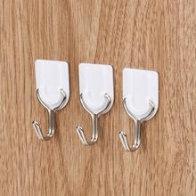 6PCS Strong Adhesive Hook Wall Door Sticky Hanger Holder Kitchen Bathroom White hanger holder hooks 2024 - buy cheap