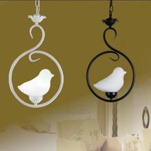 Nordic glass bird Chandeliers led lamps modern art Living room bedroom led lamp E27 bulb Black White led lustre light Chandelier 2024 - buy cheap