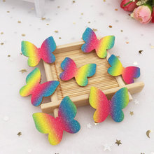 Lantejoulas de feltro com glitter arco-íris 16 peças, apliques de borboletas para casamento faça você mesmo acessórios para artesanato 2024 - compre barato