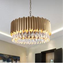 Modern crystal chandelier light luxury living room lamp gold upscale hotel villa crystal lamp round home bedroom lamp 2024 - buy cheap