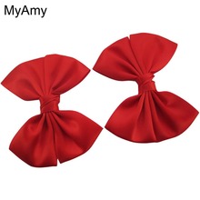 MyAmy 4.5'' boutique hair bows WITH alligator clips Satin ribbon bow  40pcs/lot 2024 - buy cheap