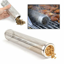 BBQ Stainless Steel Perforated Mesh Smoker Tube Filter Gadget Hot Cold Smoking 2024 - buy cheap