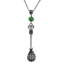 Pingente gargantilha com flor de cristal verde, colar vintage prateado, para presente de joia feminina 2024 - compre barato