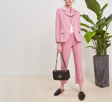 2019 Solid Pink Women Casual Office Ladies Wear Suits Women Formal 2 Pieces Custom Made Business Suits Jacket Pants Traje Mujer 2024 - buy cheap