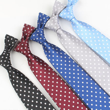 8 cm Men's skinny fashion dot neckties men slim polyester neck tie Polka Dot Man polyester jacquard neckies for Gentlemen 2024 - buy cheap