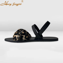 Female Shoes Woman Ladies Sandals Leopard Ankle-Wrap Buckle Flat With Basic Mature Fashion Elegant Novelty Nancyjayjii 2022 2024 - buy cheap