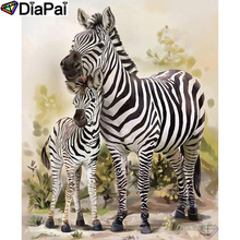 Diapai 100% quadrado completo/broca redonda 5d pintura diamante "animal zebra" bordado ponto cruz decoração 3d a21731 2024 - compre barato