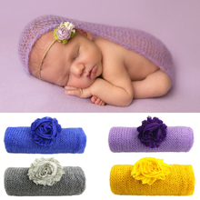 40*120cm Mohair Baby Photography Props Newborn Photograph Wraps With Headband Infant Bebe Handmade Scarf Swaddling Accessories 2024 - buy cheap