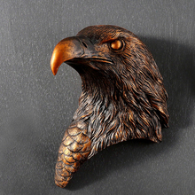 Decoração de parede cabeça de águia criativa pendurado estilo europeu cabeça de animal pendurado na parede da sala três-dimensional retrô 2024 - compre barato