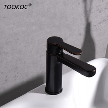 TOOKOC  Basin Sink Faucets Single Handle Cold and Hot Mixer Tap Bathroom  Mixer Single Handle Tap black faucet  brass facuet 2024 - buy cheap