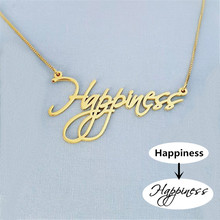 Stainless Steel Box Chain Cursive Name Necklace Personalized Any Name Letters Pendant For Women Men Custom Jewelry Birthday Gift 2024 - buy cheap