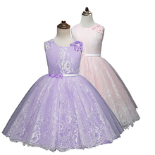 Vestido de fiesta de cumpleaños vestido de novia elegante princesa Vestidos de verano con encaje tutú para niños Vestidos para niñas 2024 - compra barato