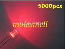 ¡Envío gratis! LED rojo de cabeza plana de 5mm, led rojo de ángulo grande/ancho de 5mm, 5000 Uds. 2024 - compra barato