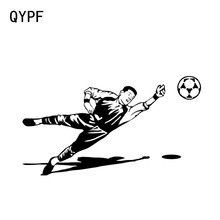 QYPF 16.1*9CM Interesting Player Kicking Soccer goalkeeper Decor Car Sticker High Quality Silhouette C16-0524 2024 - buy cheap