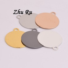 10pcs ZHU RU 22mm Pan Circular Engraveable Hang tag disc shape Charms Pendant fit Charm Bracelet DIY Jewelry Making 2024 - buy cheap