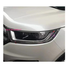 High Quality Car Styling Body Front Head Light Lamp Detector Frame Stick ABS Chrome Trim 2pcs/Set For Ford EDGE 2015 2016 2017 2024 - buy cheap