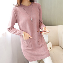 UPPIN Autumn Winter Women Pullovers Sweater Knitted Elasticity Casual Jumper Fashion Loose O-collar Warm Female Long Sweaters 2024 - buy cheap