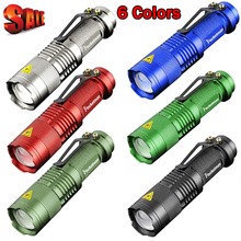 Mini Powerful LED Flashlight Q5 2000LM LED Laterna 3 Modes Zoomable Portable 6 Colors Torch penlight 1*AA/1*14500 2024 - buy cheap