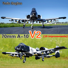 FMS 70mm Ducted Fan EDF Jet A-10 A10 V2 Twin Engine with Gyro 6CH 6S EPO PNP RC Airplane Model Hobby Plane Aircraft Avion EPO 2024 - buy cheap