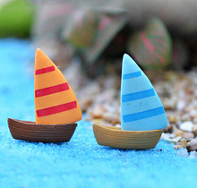 Sailboat figure yacht decorative mini fairy garden acartoon nimals statue jardin miniature Moss ornaments resin craft TNB017 2024 - buy cheap