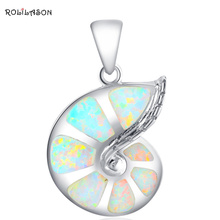 Conch design New White Fire Opal necklace Pendants for women gift Silver Stamped 925 Fashion jewelry OP416 2024 - buy cheap