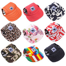 Cute Dog Baseball Hat Canvas Cap Adjustable With Ear Holes For Small Pet Dog Cats Outdoor Accessories Outdoor Pet Products 7D35 2024 - buy cheap