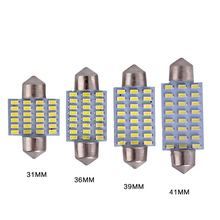 100 шт. Festoon 24SMD 3014 Светодиодная лампа для чтения 31 мм 36 мм 39 мм 42 мм Автомобильный светодиодный фестон LED C5W автомобильные лампы 2024 - купить недорого