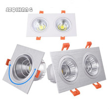 Bombilla LED empotrada cuadrada para techo, foco de pared cob, 7w, 10w, 2x7w, 2x10w, AC85V-265V, 110V/220V, LED regulable 2024 - compra barato